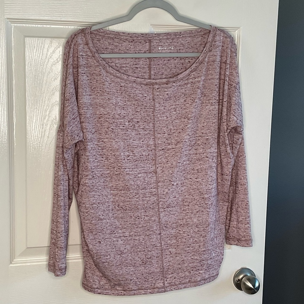 Athleta Heathered Red Long Sleeve Top XS